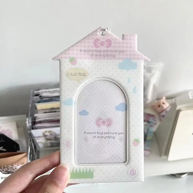 Q5WA Cartoon Photocard Holder Pvc Photocard Delave 3 -дюймовый держатель карты с цепной очарованием для идентификации карты