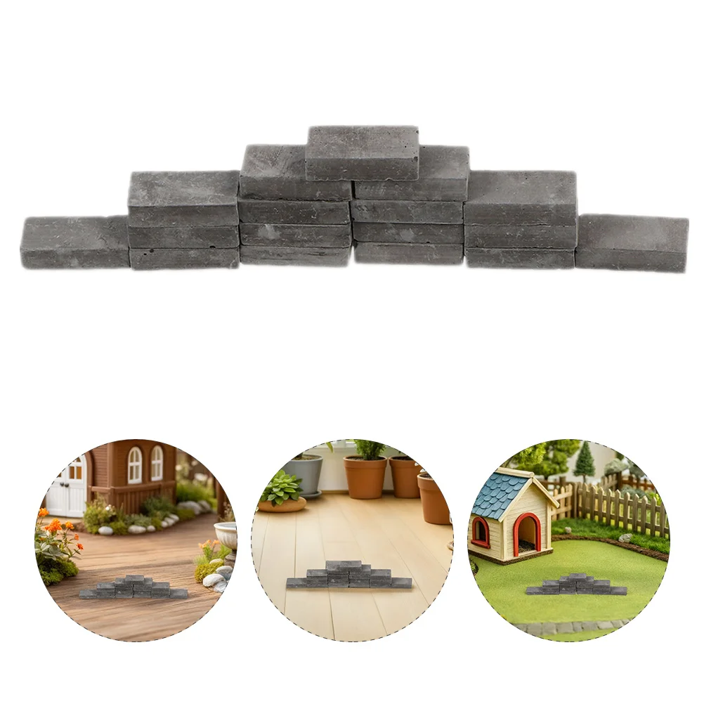 100 peças tijolos em miniatura escala 1:35 arquitetura de mesa de areia kit de construção diy para micro decoração de paisagem blocos infantis