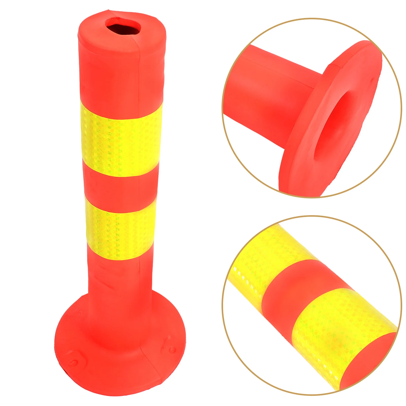 Warning Column Solid PU Material 45cm Garage Parking Assist Safety Barrier Durable Traffic Cone Reflective Parking Stop