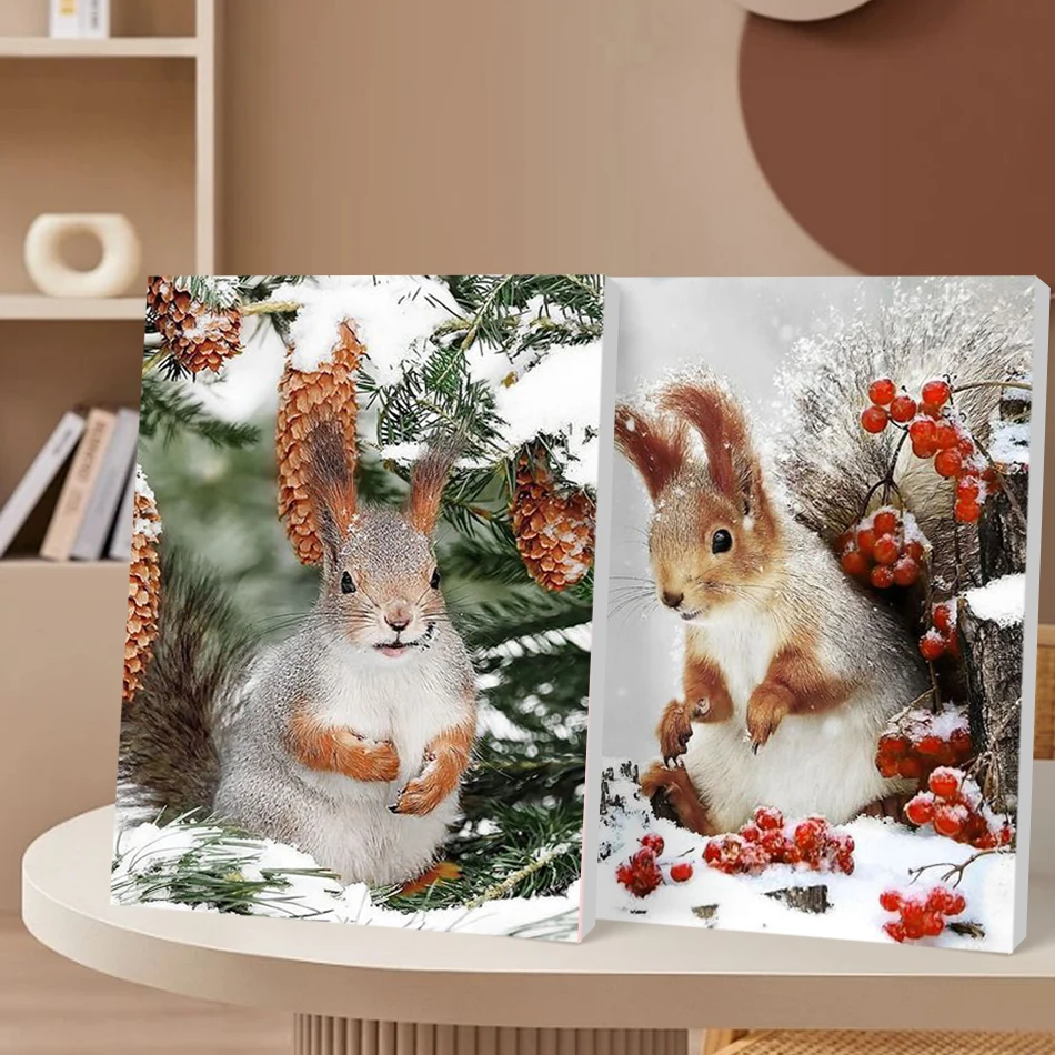 

CHENISTORY Oil Painting By Number Winter Aniaml Drawing On Canvas Pictures By Numbers Kits Hand Painted Paintings Art Home Decor