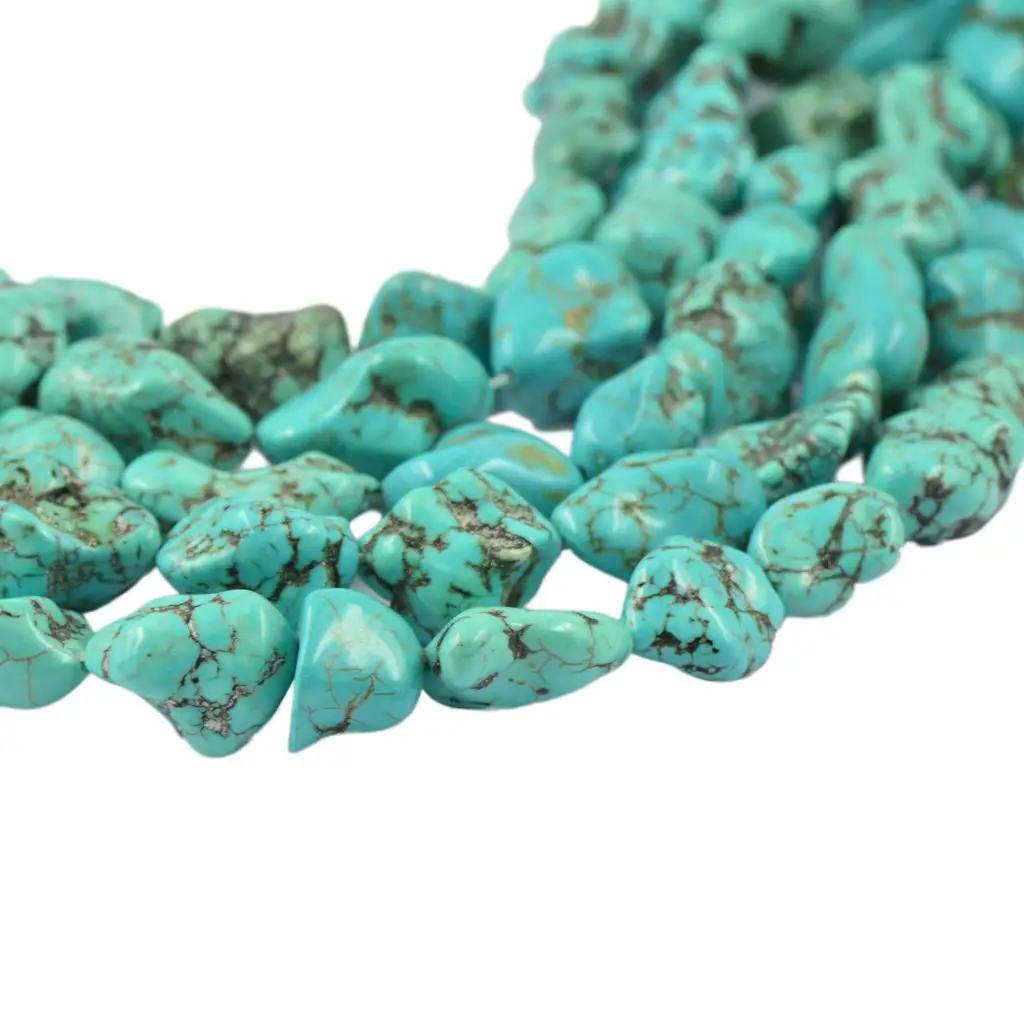 Blue Turquoise Gemstone Stone Nugget Loose Beads with hole Jewellery Making