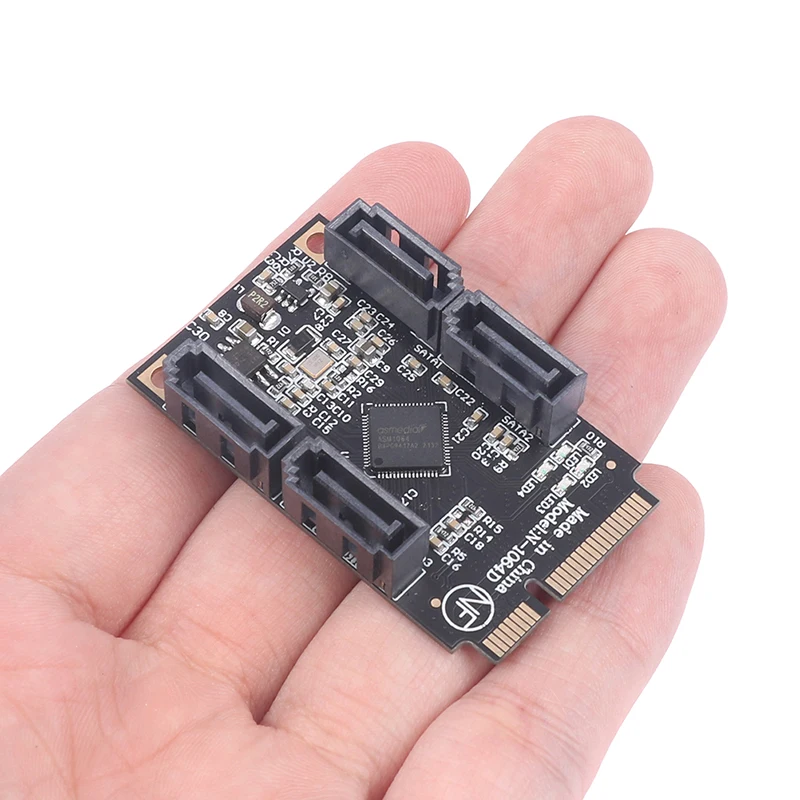 

1PC Add On Cards Mini PCI-E PCI Express To 4 Ports SATA 3.0 Converter SSD HDD SATA3 Controller Expansion Card SATA Multiplier