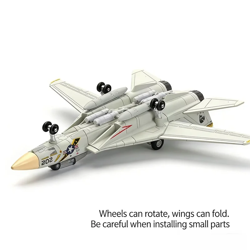 1/72 Scale F-14 Tomcat Fighter Jet Model Kit, Unassembled Military Aircraft Display Toy for Adults & Kids, Perfect Birthday Gift