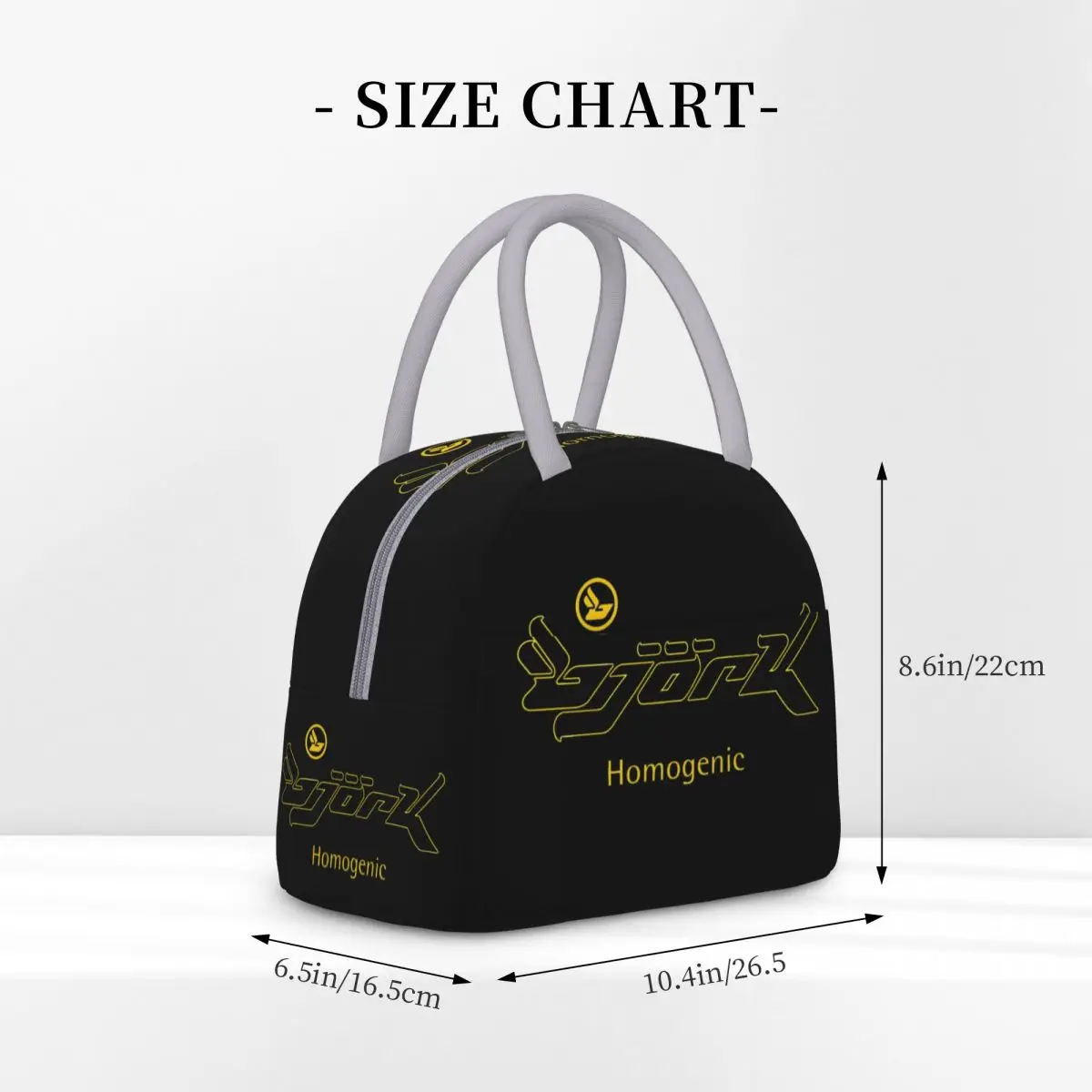 Insulated Lunch Bag Bjork Homogenic Logo Yellow Black Accessories Lunch Container Causal Thermal Cooler Lunch Box For School