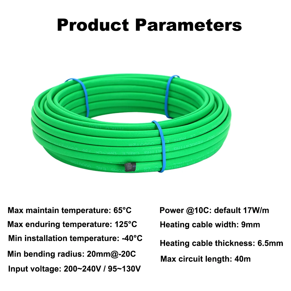 110V 220V Self-Regulating Heating Cable For Inside Pipe Heating Anti-Freeze Protection 17w/m Hotline