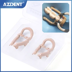 AZDENT 2pcs morsetto per diga di gomma dentale estensione distale bloccaggio in gomma autoclavabile 134 ℃ accessori per odontoiatria strumenti per laboratori odontotecnici