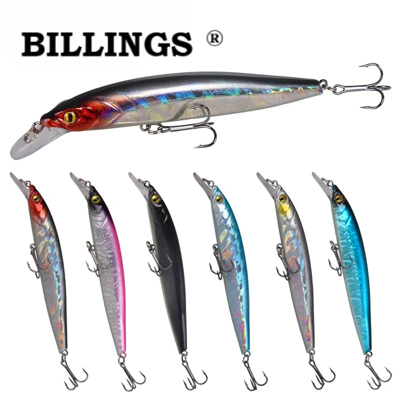 Señuelo Flotante de Pala Corta BILLINGS (1 unidad) con Sonido y Vibración, Anzuelo Triple Afilado, Accesorios de Pesca