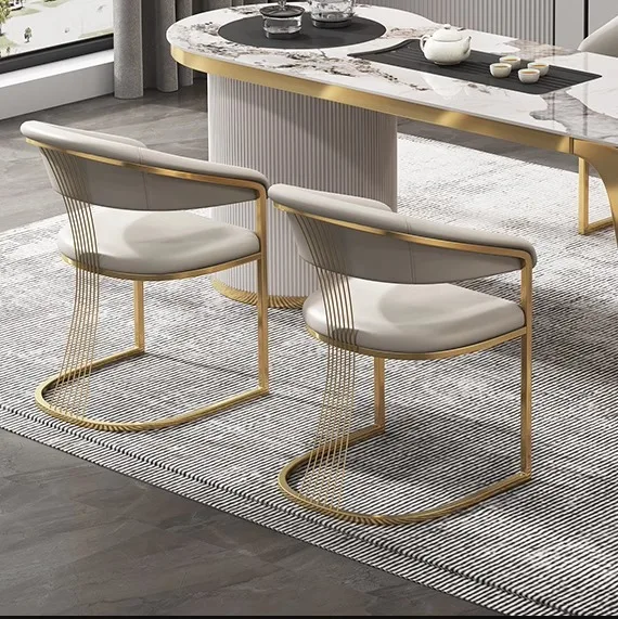Light luxury minimalist tea table chair master tea chair chair stainless steel household tea