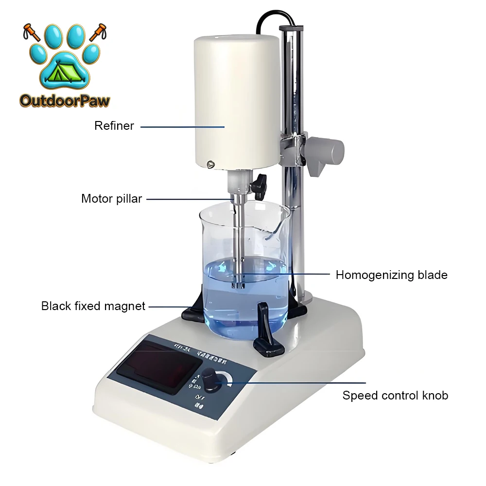Adjustable High-Speed Homogenizer 25000RPM 185W Laboratory Homogenizer Digital Display Emulsifying Electric Mixer Crusher
