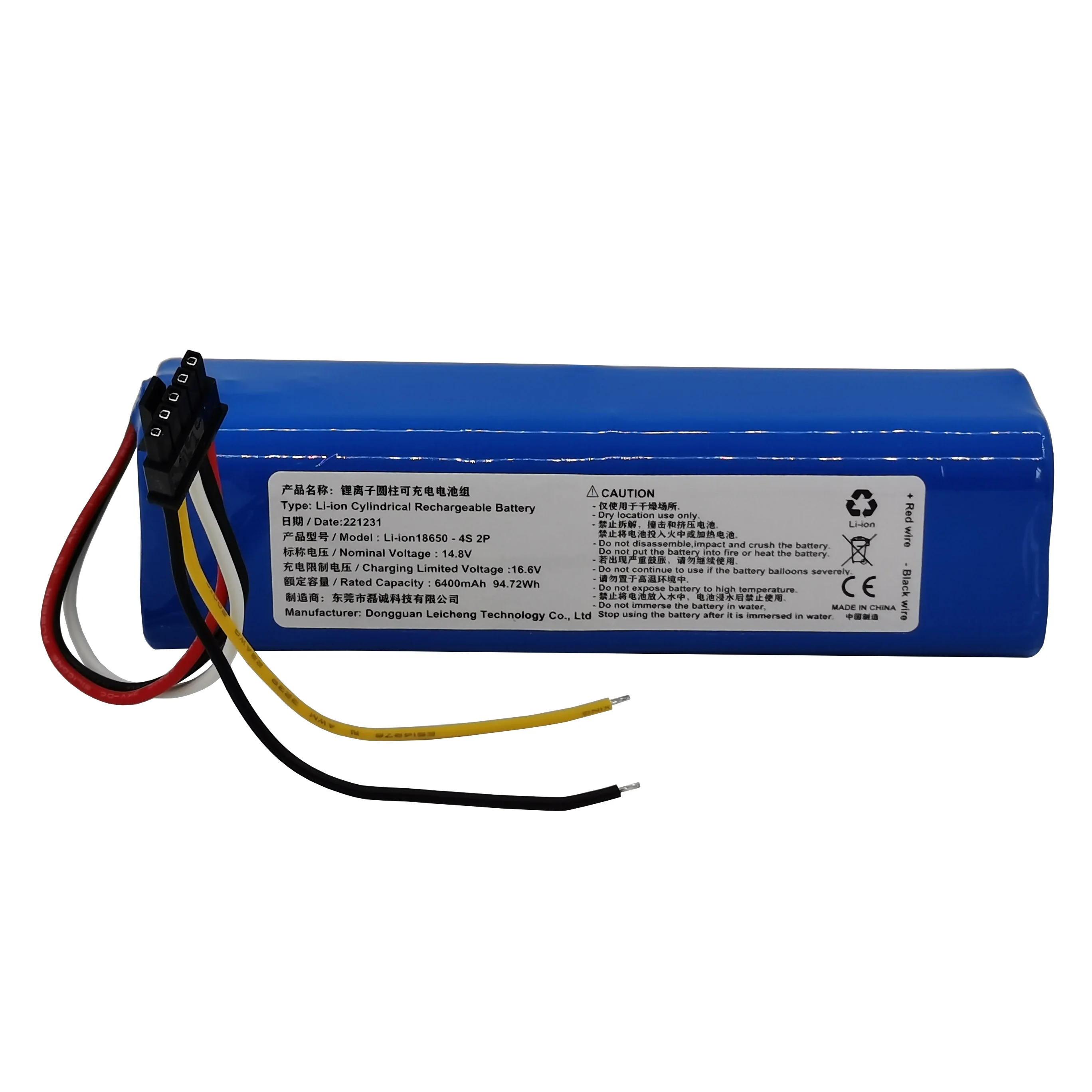 

14.4V 14.8V 6400mAh 5200mAh Li-Ion Cylindrical Rechargeable Battery Pack 4S 2P For Conga 4090 4590 Robot Vacuum Cleaner New