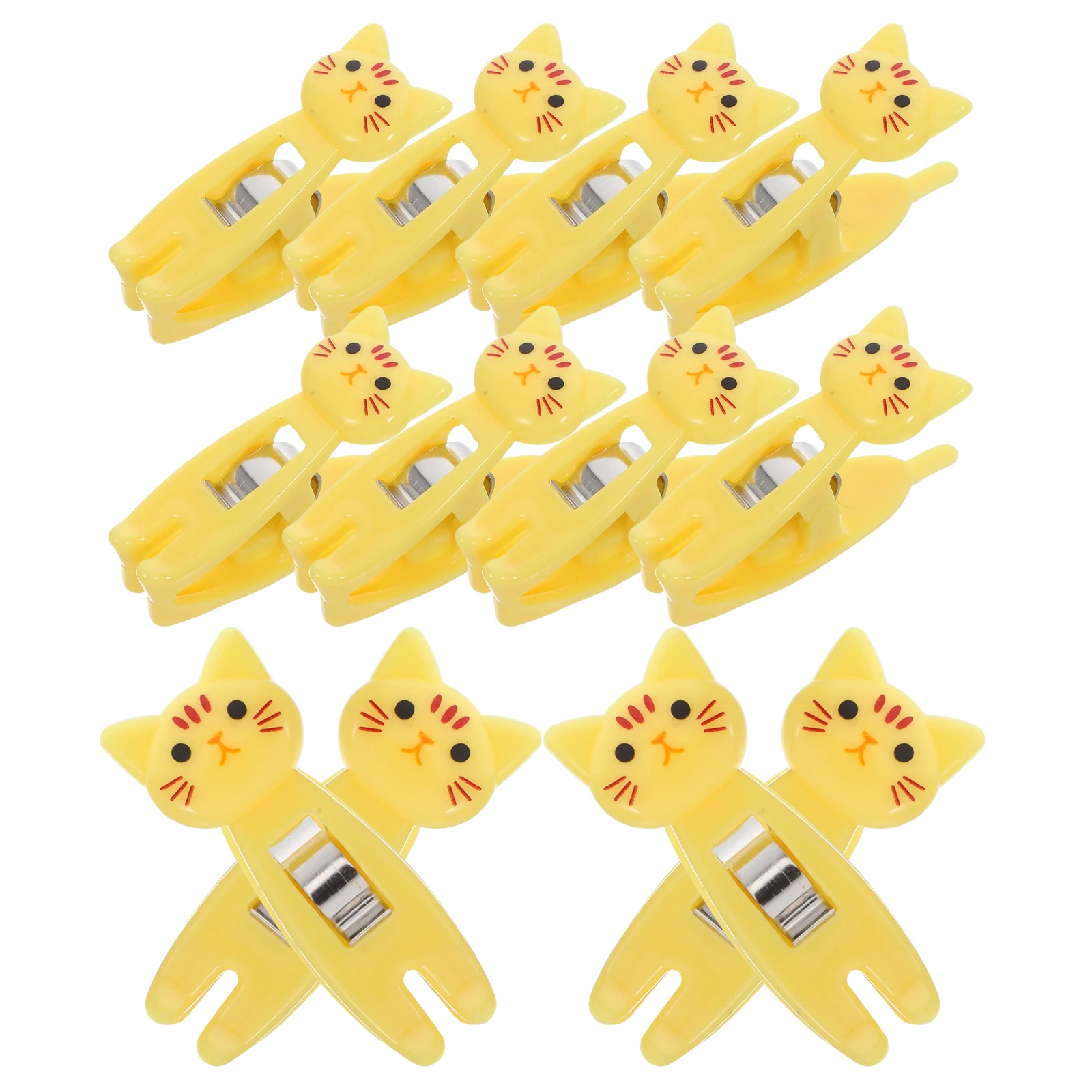 

12 Pcs Bill Folder Clips for Food Packages Cartoon Bag Chip Cute Stationery Base Memo Binder Paper