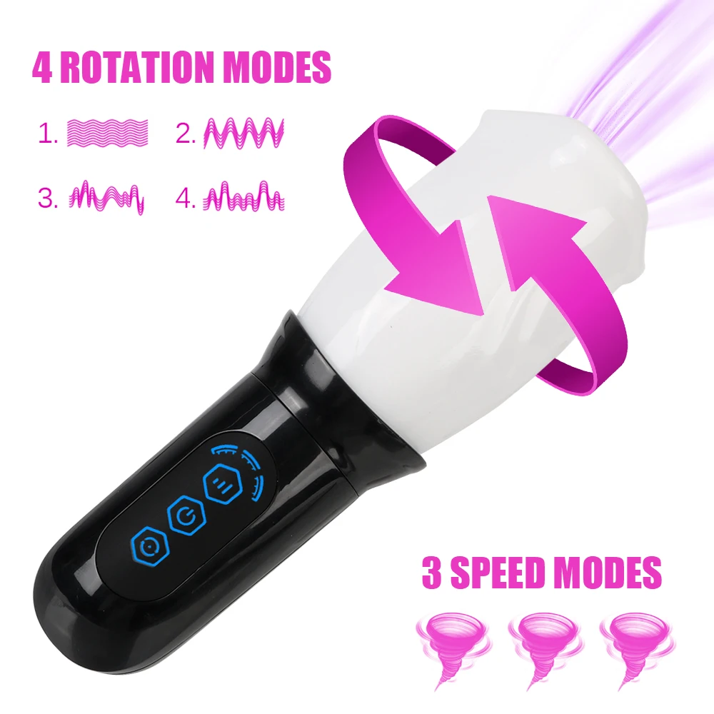 Automatic Rotating Male Masturbator Spikes Fake Mouth Vibrators For Men Glans Sucking Penis Trainer Cock Exerciser Oral Sex Toys