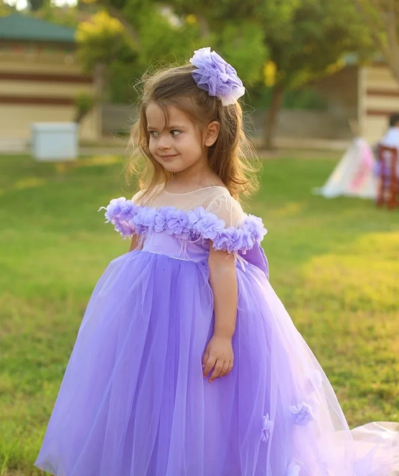 CAN ac-Robe à Fleurs 3D en Tulle pour Fille, pour Premier Anniversaire, avec Grand Nministériels d, pour ixde Concours de Princesse, Personnalisée