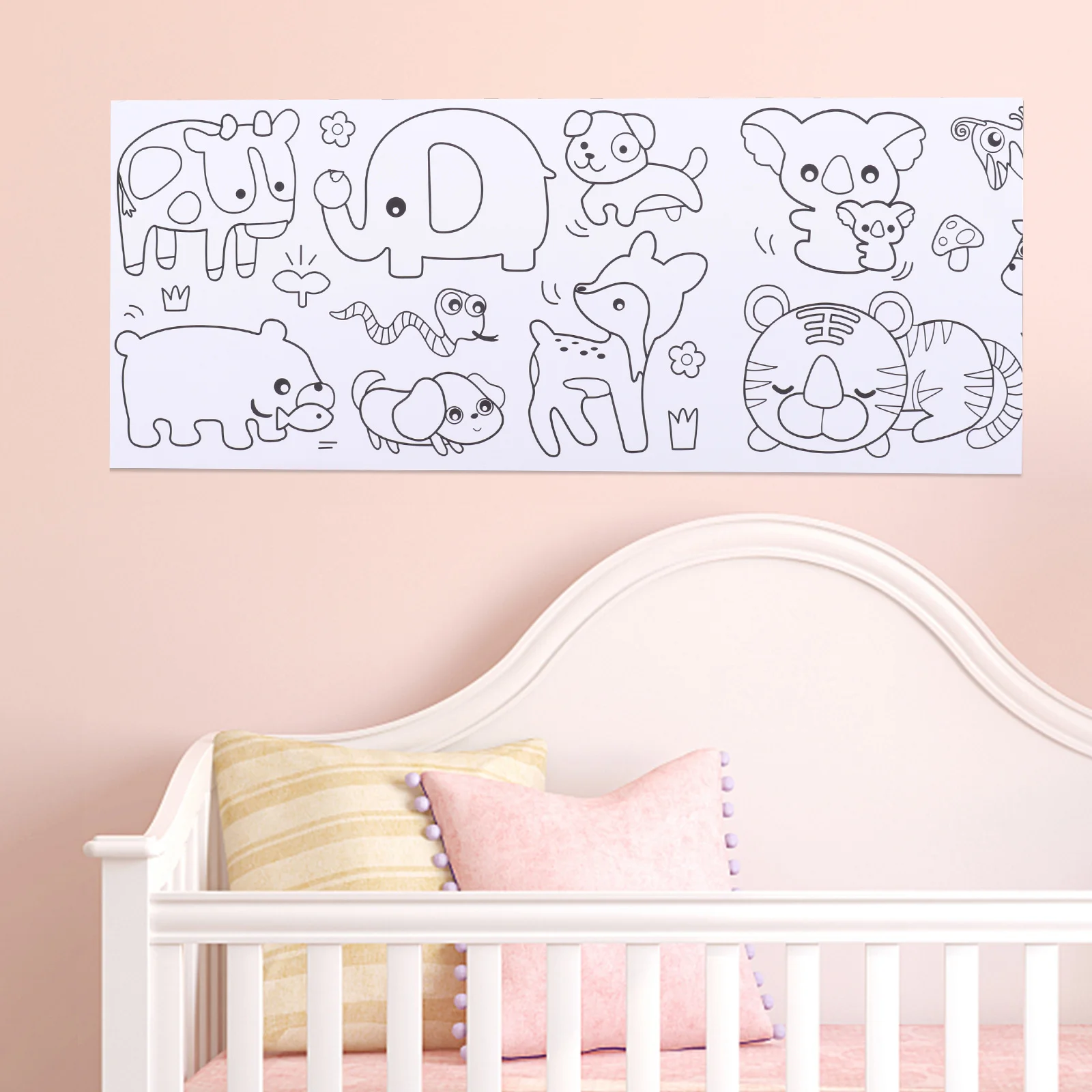 

1 Roll Kids Drawing Paper Roll Graffiti Scroll Reusable No Wall Damage Tooth Mark Design For Painting Art Craft Coloring