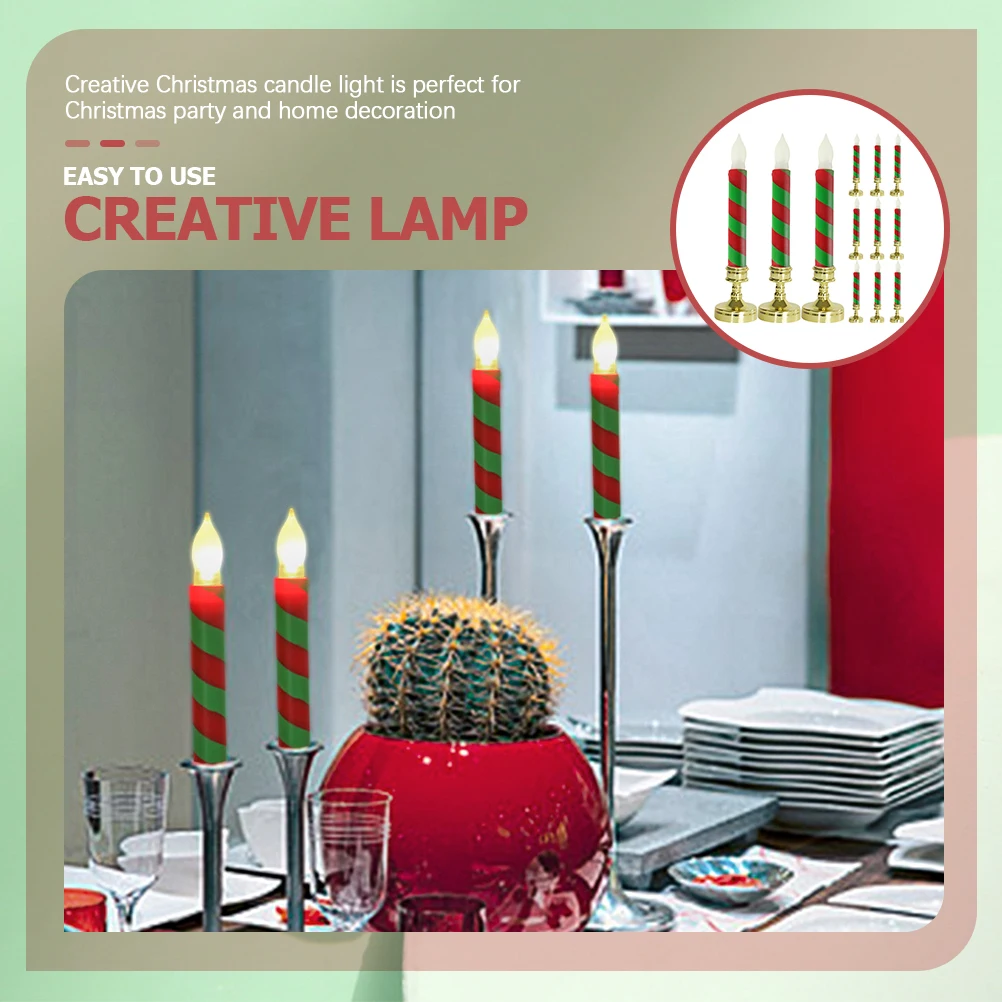 

12pcs Electronic C les Christmas Decorative Lights Flameless C Lamps Home Operated C les Party Supplies