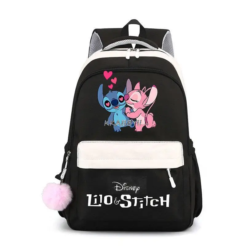 Mochila impermeável para meninas adolescentes, bolsa de escola feminina, bolsa de estudante fofa, moda, Lilo e Stitch, mochila de viagem