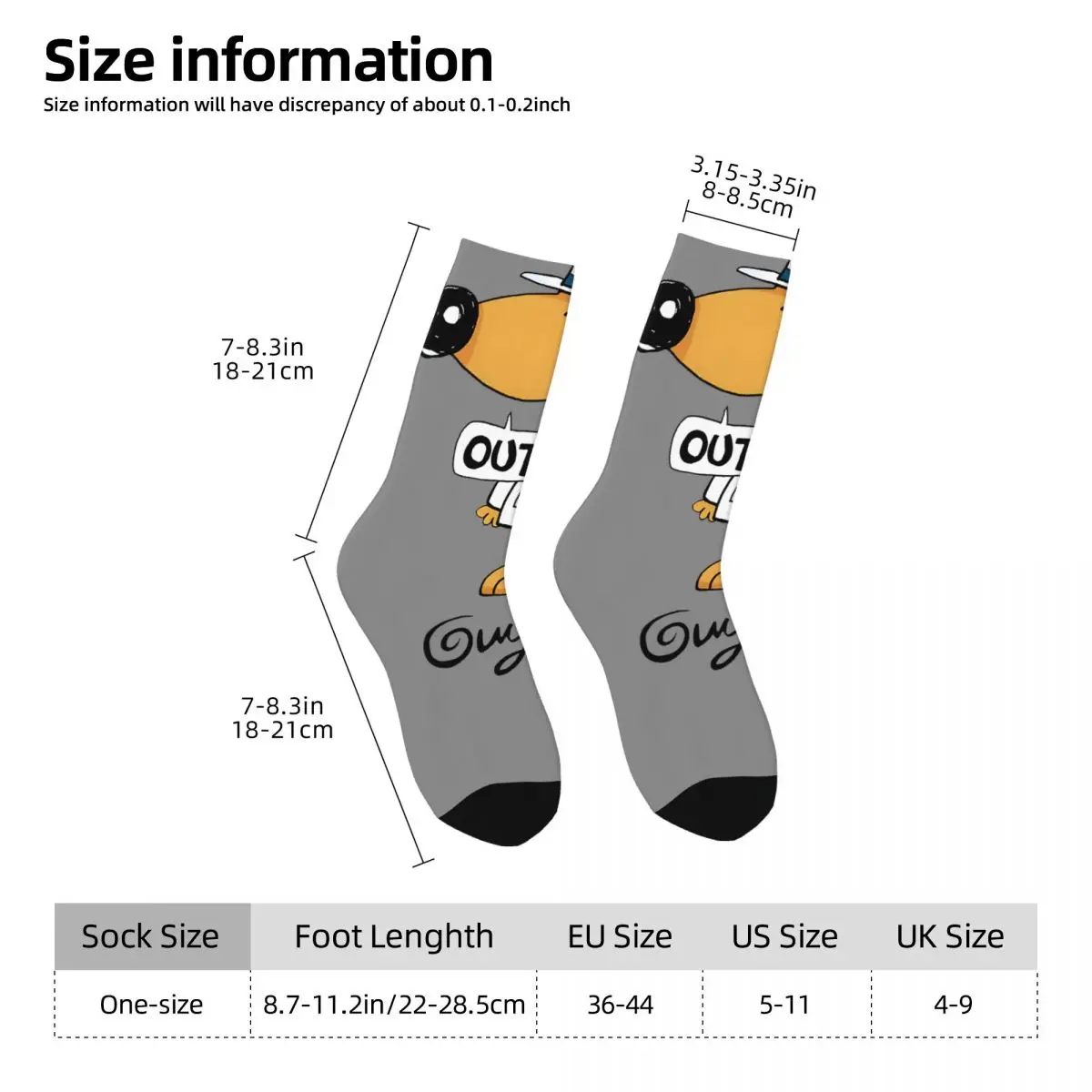 Chaussettes de compression drôles en élan pour hommes, Hip Hop, Harajuku, G-Guy enraciné, motif de qualité heureuse, chaussettes d'équipage imprimées pour garçons, cadeau décontracté