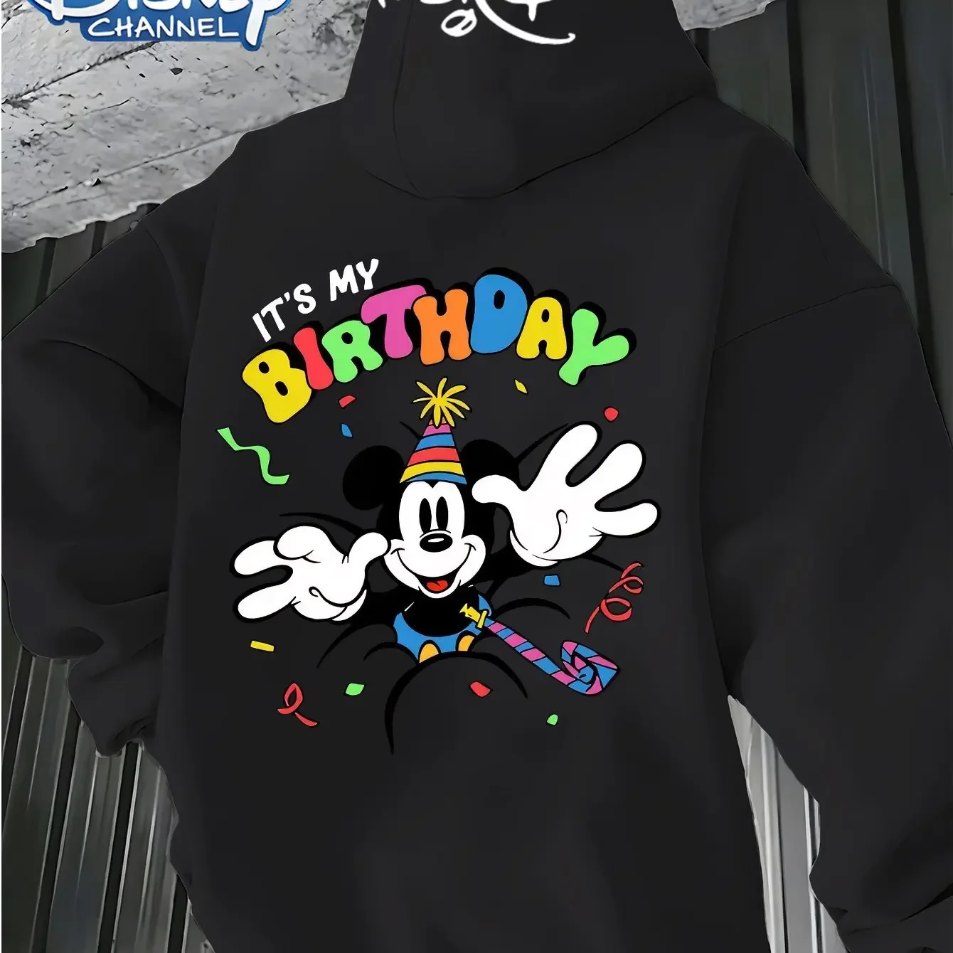 

Оригинальная лицензионная серия Disney, принт с изображением дня рождения Микки, модная толстовка с капюшоном