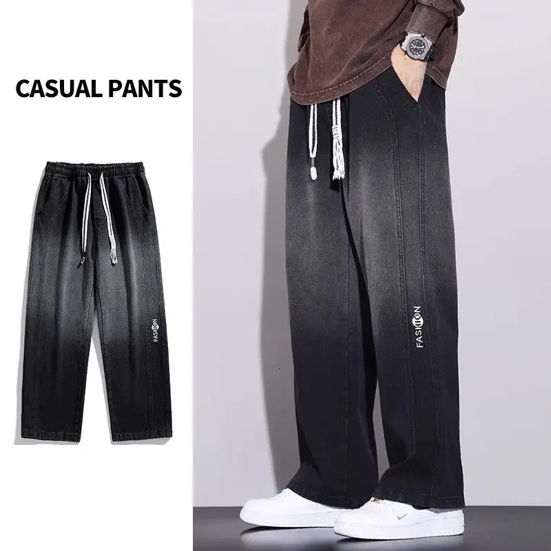 New Vintage Wide Leg Jeans Pants Men Trousers Korean Fashion Loose Casual Straight Jeans Y2k Japan Streetwear Men Clothing
