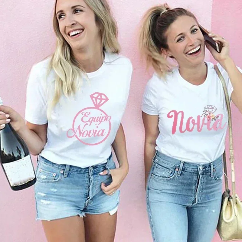 

Bachelorette Party T-shirt EVJF Women Bridal Shower Spanish Team Bride Squad T Shirt Single Farewell Tee Wedding Hen Party Tops