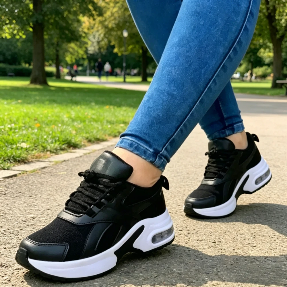 Modische Damen-Sportschuhe, Frühjahrskollektion, Lässige Damenschuhe mit Dicker Sohle, Rutschfeste Mesh-Schuhe, Weichsohlige Einfache Flache Schuhe – Detail 6