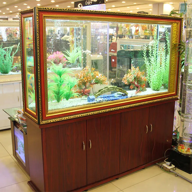 

Large medium-sized rectangular partition ecological no-change glass aquarium in home study