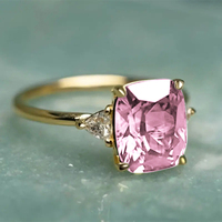 Huitan Luxury Bright Zirconia Ring Female 4 Colors Available Finger Jewelry for Women Fashion Wedding Ceremony Accessories Gift