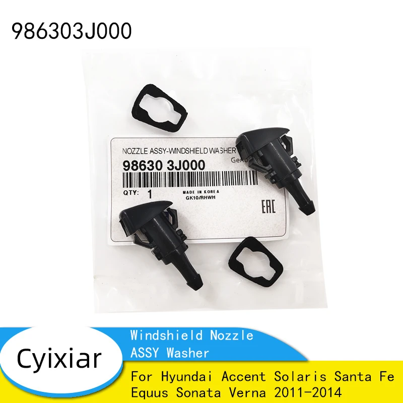 Genuine2Pcs OEM Windshield Nozzle ASSY Washer for Hyundai Accent Solaris Santa Fe Equus Sonata Verna 2011-2014 986303J000