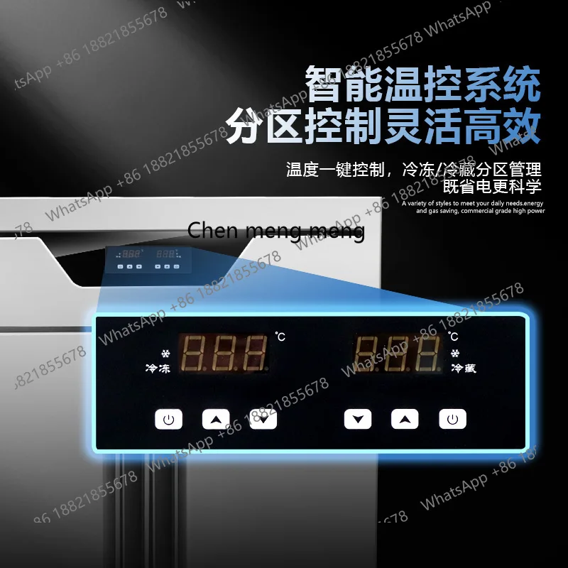 Kühlwerkbank aus gewerblichem Kühlschrank. Gefrorener horizontaler Gefrierschrank. Süßwasserausrüstung. Doppeltemperatur