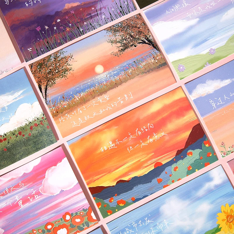 30 pezzi/set serie Starry Voyage cartoline INS paesaggio pittura a olio biglietti d'auguri artistici scrittura carta regalo forniture per ufficio