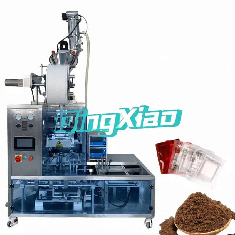 Multifunctional Automatic Bag-in-Bag Packaging Machine for Coffee Tea Powder Bags  Plastic Hanging Ear Features Wrapping Filling