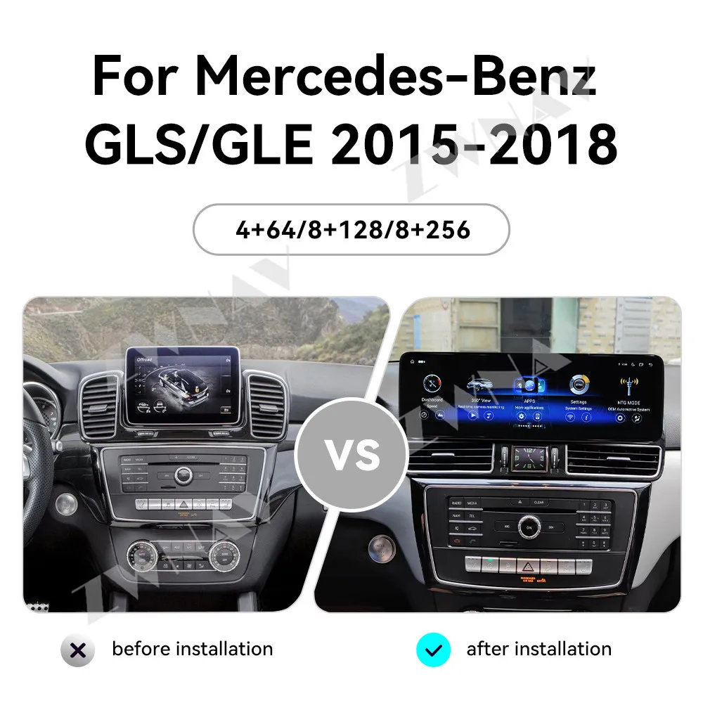 

14,9-дюймовый автомобильный радиоприемник с CarPlay и Android 14 для Mercedes-Benz GLS/GLE 2015-2018, GPS-навигация, стерео, мультимедийный проигрыватель, головное устройство