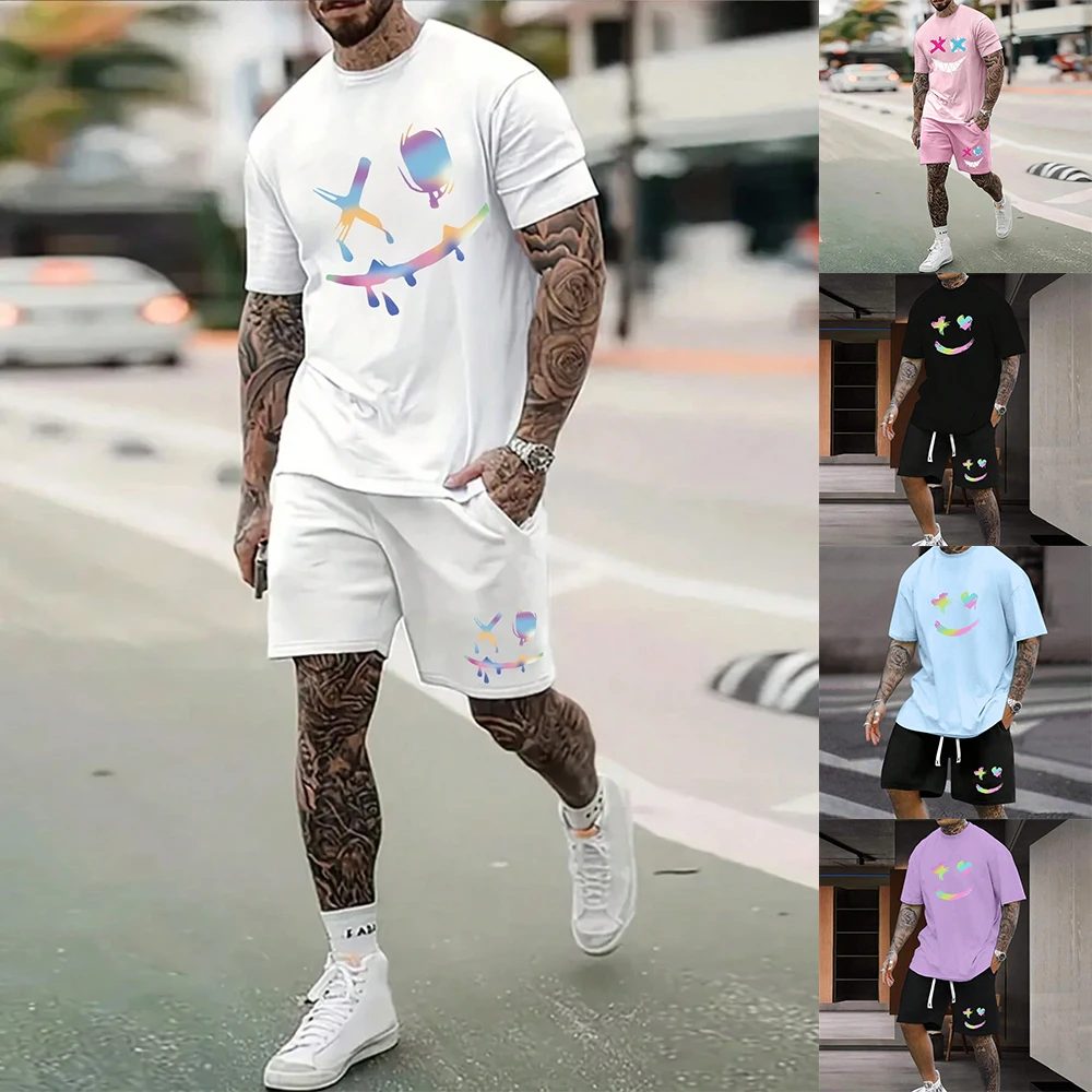 Trendy Men S Oversized Casual Set 2024 Hot Style With Beautiful Patterns Printed On It Summer Casual Set Is Breathable And Cool