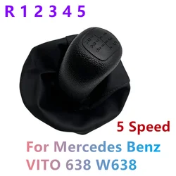 5 Speed Manual Car Gear Shift Knob Shiter Handle With Gaiter Boot Cover  #0002670010 For Mercedes Benz VITO W638 PU Leather Part