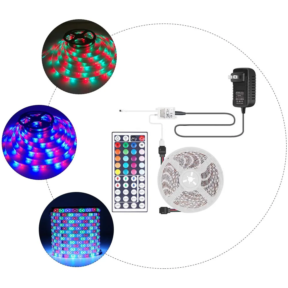 1 مجموعة مقاوم للماء Rgb سلسلة ضوء التحكم عن بعد 16 ألوان 4 طرق ديكور LED قطاع ضوء الترا برايت 60 الخرز