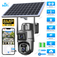 4K 8MP Eseecloud Wireless Dual Video Dual Lens Waterproof Solar Powered HD IP PTZ Outdoor 2.4G/5G WiFi CCTV Security Camera