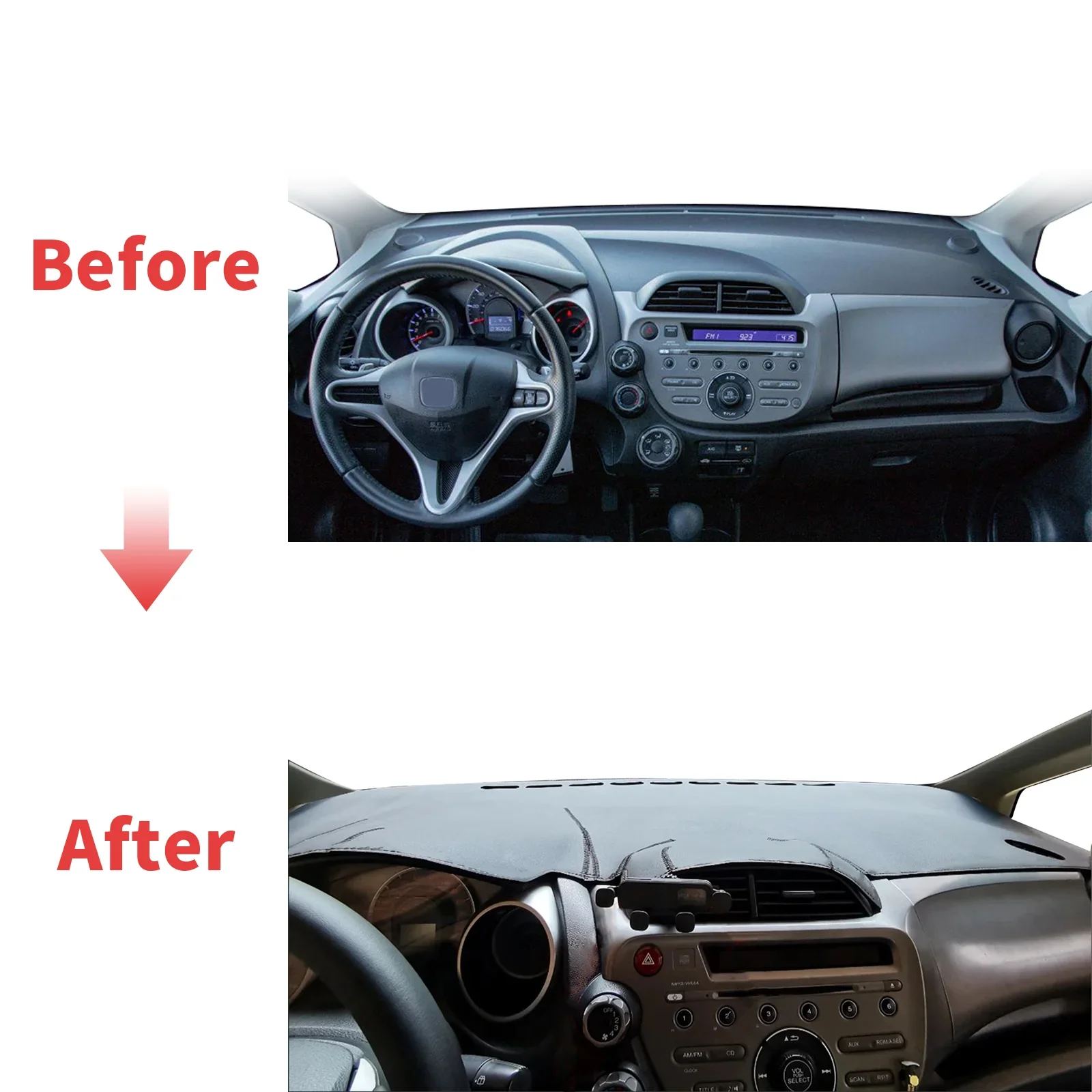 for Honda Jazz 2007-2013 Fit Shuttle 2011-2014 Dashmat Car Accessories Dashboard Cover Pad DashMat Sunshade Protective Carpet