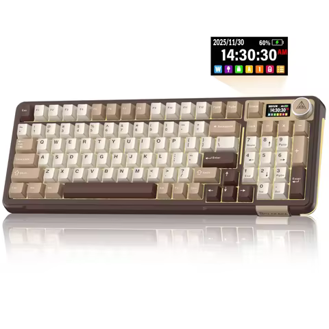 Teclado Mecânico Sem Fio SOLAKAKA A99pro com 97 Teclas, Teclas Hot Swappable e Tela TFT