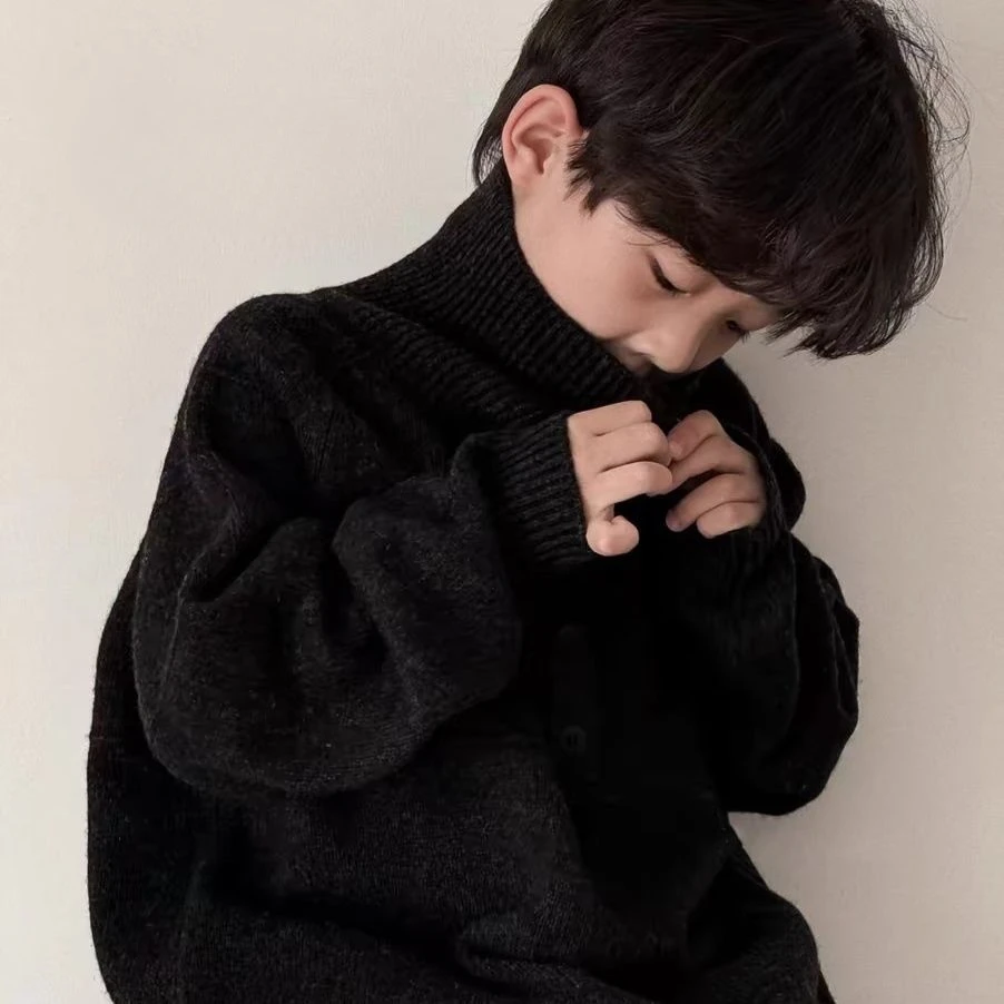 Kids Sweaters New Autmn Fashion Korean Simple Style Warm Baggy Casual