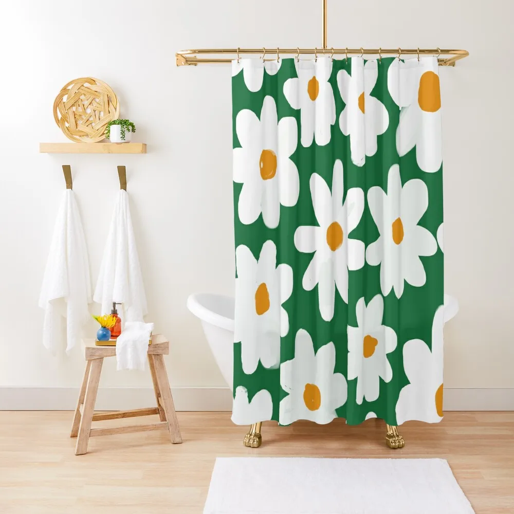 

Botany Daisy Garden Shower Curtain Bathroom Accessories Waterproof Bath And Anti-Mold Curtain