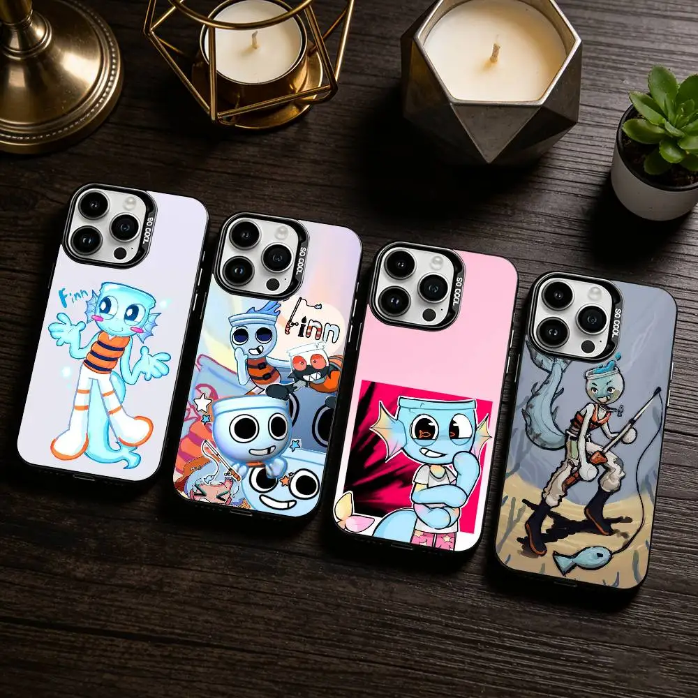 

Cute Game F-Finn Phone Case For iPhone 17,16,15,14,13,12,11 Plus,Pro Max,XS,Colored silver phone case