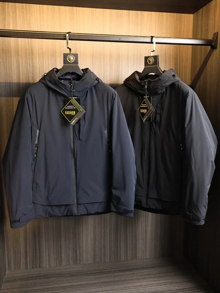 

Water-Resistant Lightweight P-Cotton down Jaet Men's Outdoor Casual Hooded Commuting Cotton Coat Faionable Autumn Winter