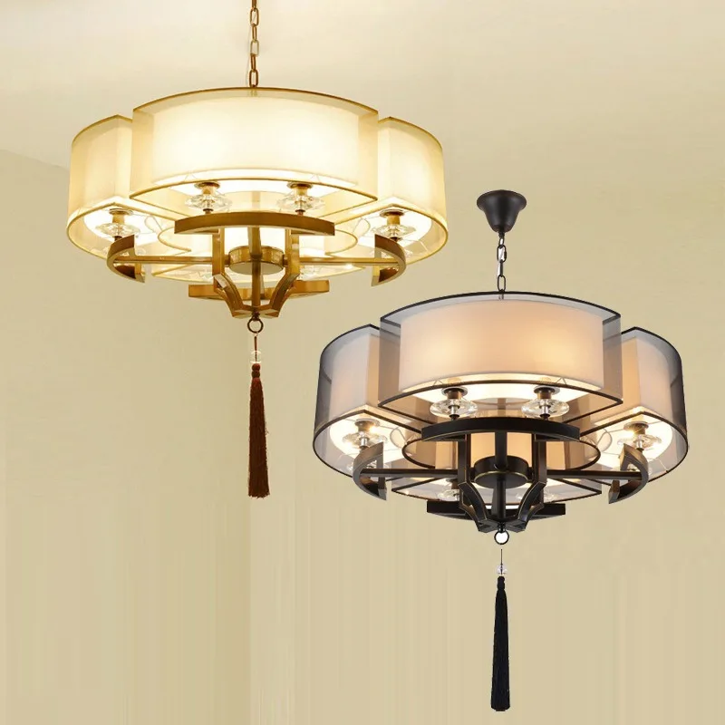 

New Chinese style dining pendant lamp, modern retro creative bedroom, tea room, living room, study room, lighting fixtures