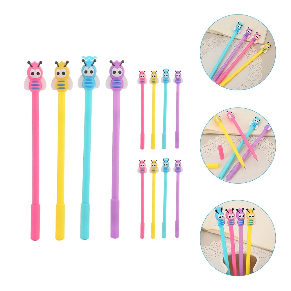 

12 Pcs Gift Bee Gel Pen Student Child Fountain Pens Fine Point Press Cute for Girls Plastic Students Cartoon Stationery