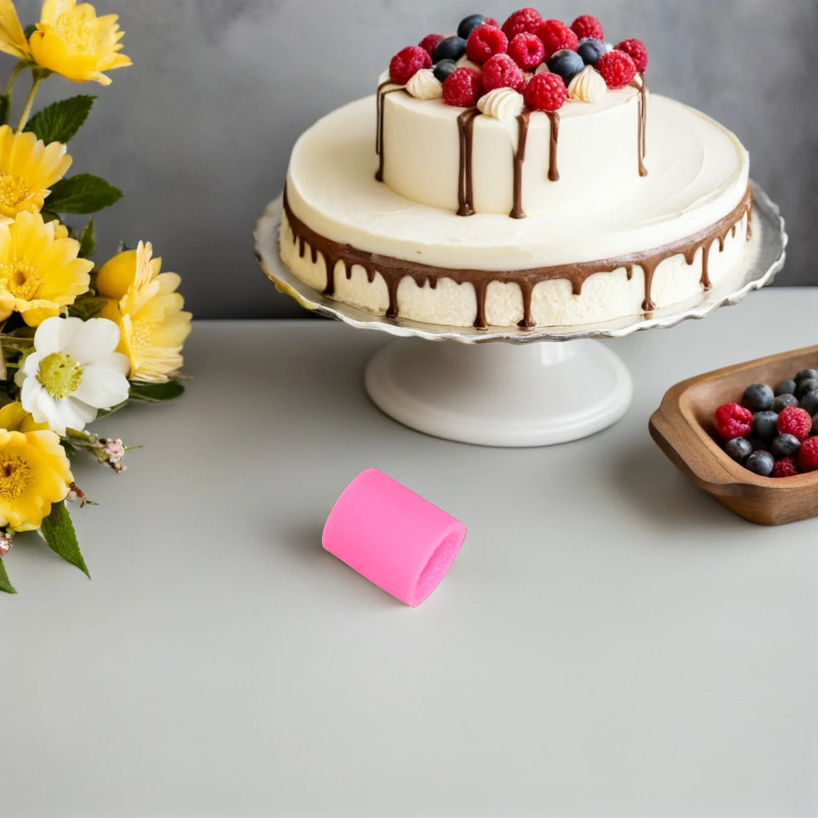 

3 D Cake Mold Birthday Three-layer Wedding Molds Fudge Mousse Silicone Sugar Craft
