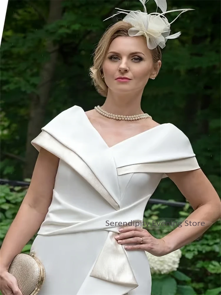 Sheath Mother of the Bride Dress for Weddings Ruffles Elegant Wedding Guest Dresses for Women Off the Shoulder Evening Gowns