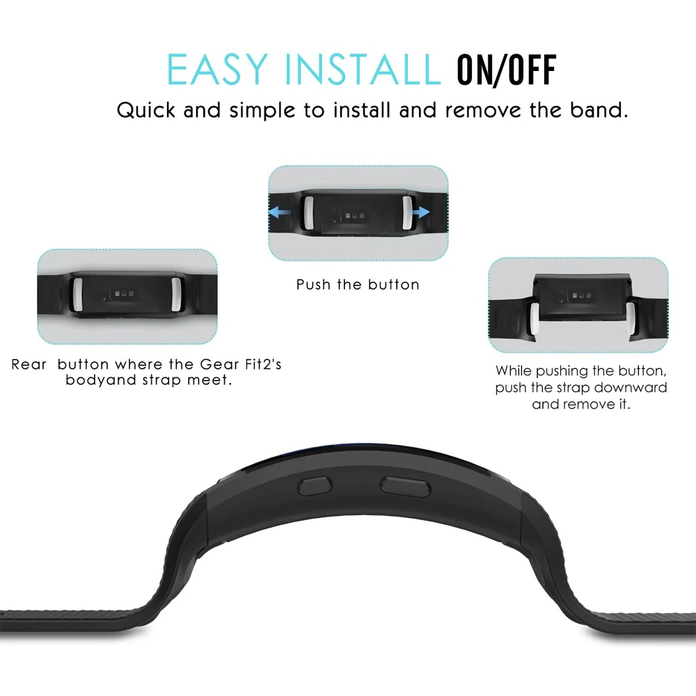 YAYUU นาฬิกาซิลิโคนสำหรับ Samsung Gear Fit 2 Pro ฟิตเนสสายรัดข้อมือสำหรับ Samsung Gear Fit2 SM-R360สร้อยข้อมือ
