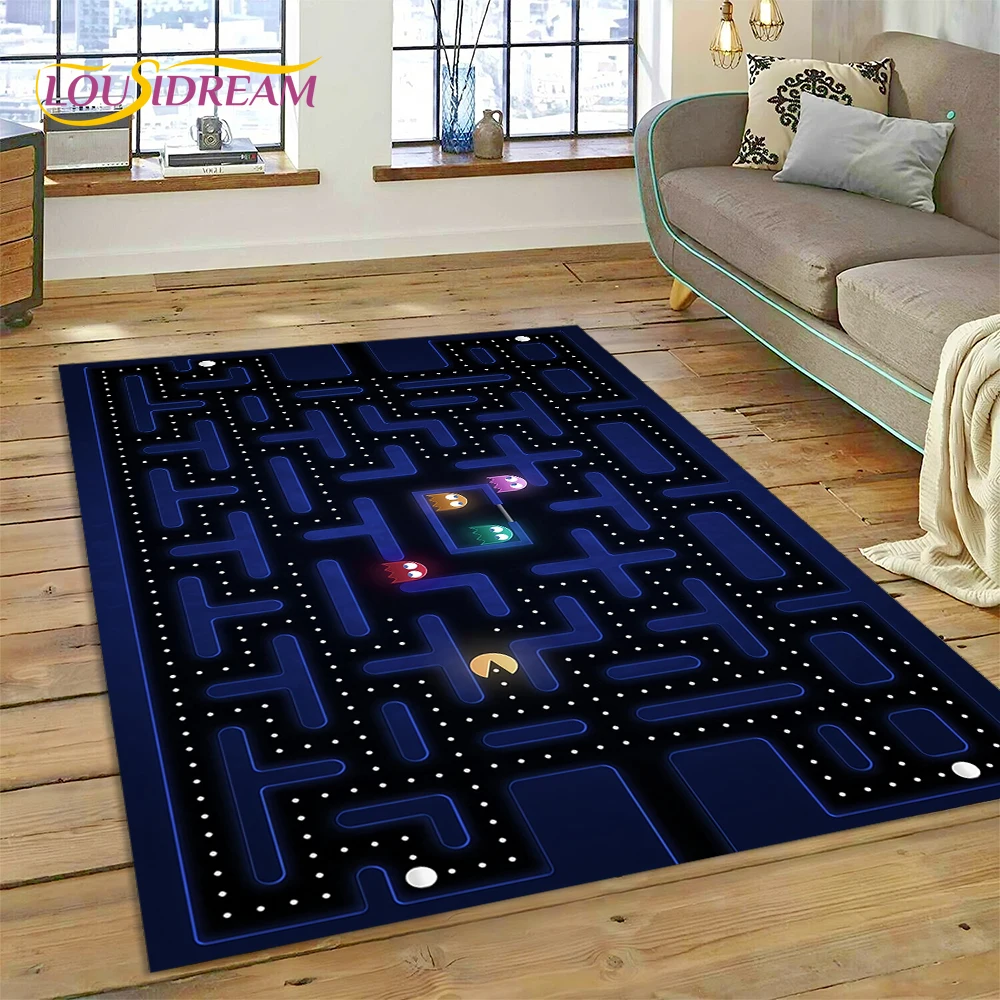 

Ковер с рисунком Pacman-n Classics в стиле ретро для гостиной, спальни, домашнего декора, напольный коврик, нескользящий декоративный коврик для дивана, детский коврик для прихожей