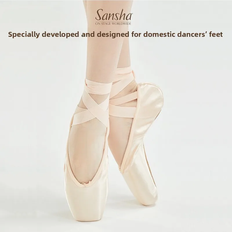 Sansha Ballet Pointe Shoes for Adults And Children Beginners Dance Practice Hard Shoes Elegant Style Mixed Material Footwear