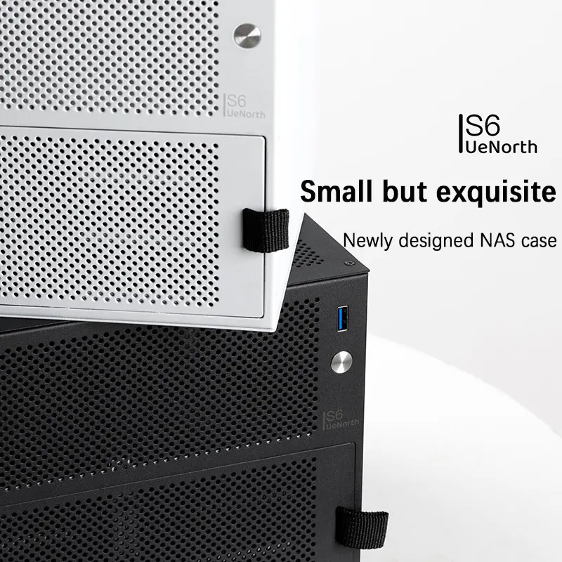 UENORTH UE-S6 ستة فتحات NAS الهيكل itx اللوحة الأم لتقوم بها بنفسك خادم تخزين سطح المكتب حافظة صغيرة مع لوحة الكترونية معززة تدعم التبديل الساخن